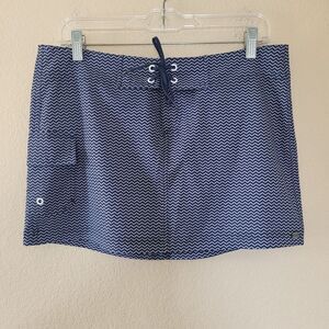 Carve Designs Skirt Womens Size 8 Blue Chevron Mini Casual Outdoor Pockets
